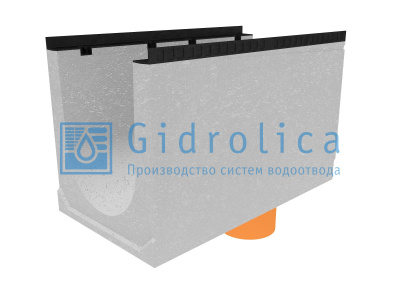 Лоток водоотводный бетонный коробчатый (СО-400мм), с водосливом КUв 100.54(40).62,5(54,5) - BGМ, № 35-0