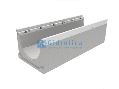 Лоток водоотводный бетонный коробчатый (СО-300мм), с оцинкованной насадкой КU 100.39,9 (30).47(40) - BGZ-V, № 15-0