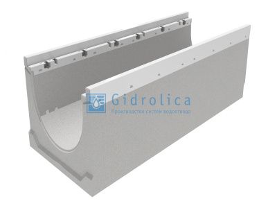Лоток водоотводный бетонный коробчатый (СО-200мм), с оцинкованной насадкой КU 100.29,8 (20).38,5(31,5) - BGZ-V