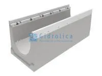 Лоток водоотводный бетонный коробчатый (СО-200мм), с оцинкованной насадкой, с уклоном 0,5% КUу 100.29,8 (20).26,5(19,5) - BGZ-V, № -7