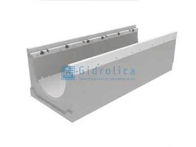 Лоток водоотводный бетонный коробчатый (СО-300мм), с оцинкованной насадкой КU 100.39,9 (30).54,5(47,5) - BGZ-V, № 30-0