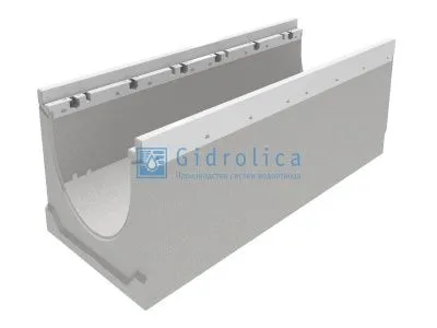 Лоток водоотводный бетонный коробчатый (СО-200мм), с оцинкованной насадкой КU 100.29,8 (20).38,5(31,5) - BGZ-V